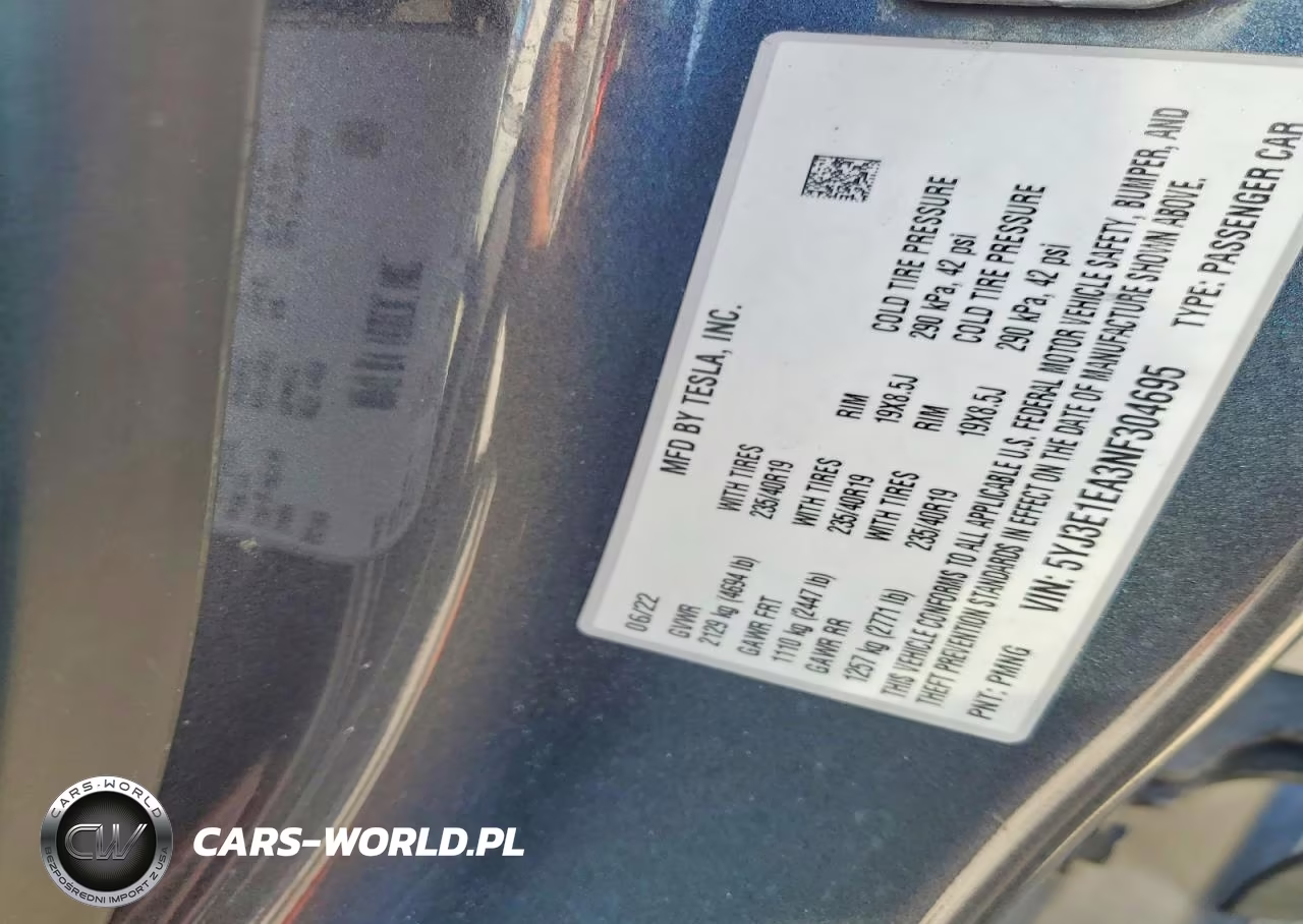 2022 Tesla Model 3 VIN:5YJ3E1EA3NF304695 - 12