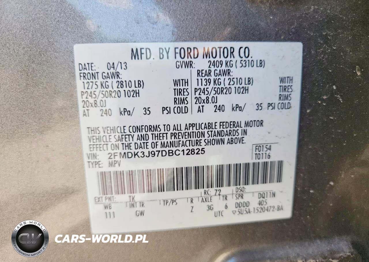 2013 Ford Edge Sel VIN:2FMDK3J97DBC12825 - 13