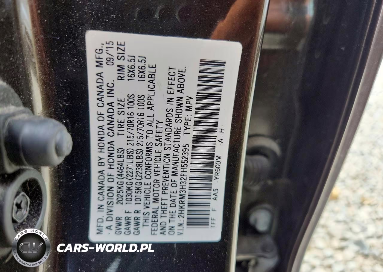 2015 Honda Cr-V Lx VIN:2HKRM3H32FH552395 - 13