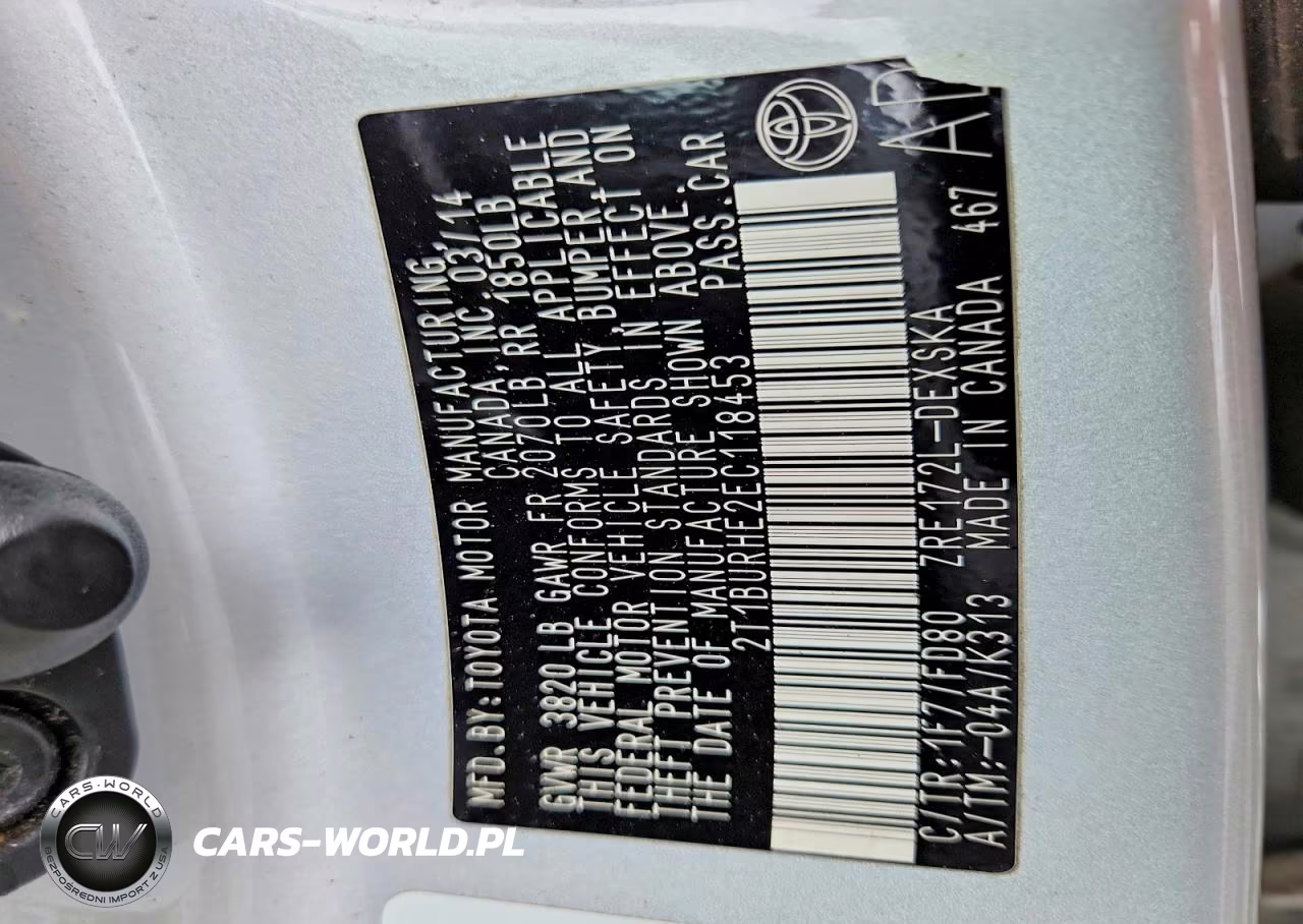 2014 Toyota Corolla S Plus VIN:2T1BURHE2EC118453 - 12