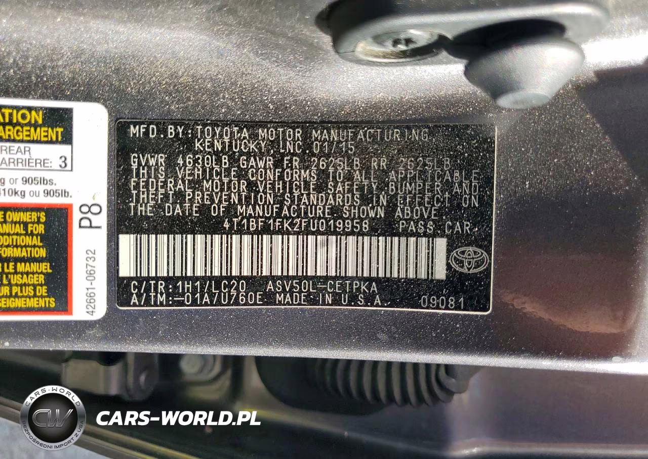 2015 Toyota Camry Xse VIN:4T1BF1FK2FU019958 - 12