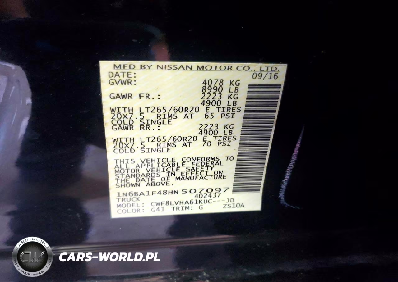 2017 Nissan Titan Xd Sl VIN:1N6BA1F48HN507097 - 12