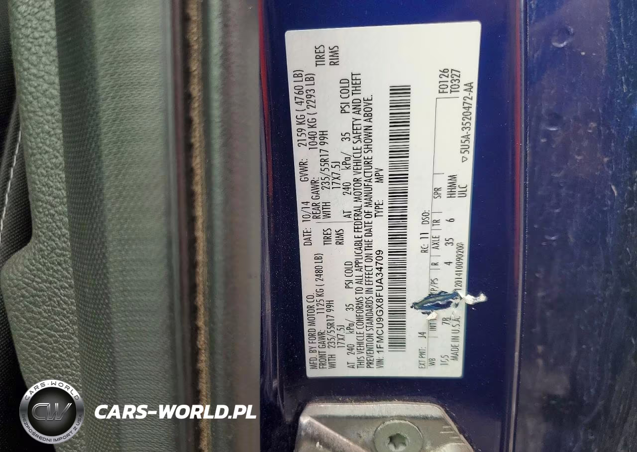 2015 Ford Escape Se VIN:1FMCU9GX8FUA34709 - 13