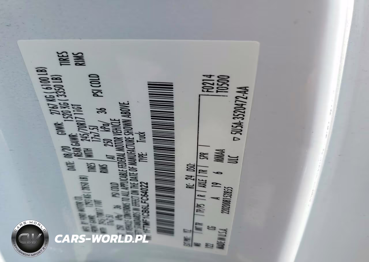 2020 Ford F150 VIN:1FTMF1CB6LFC64022 - 13