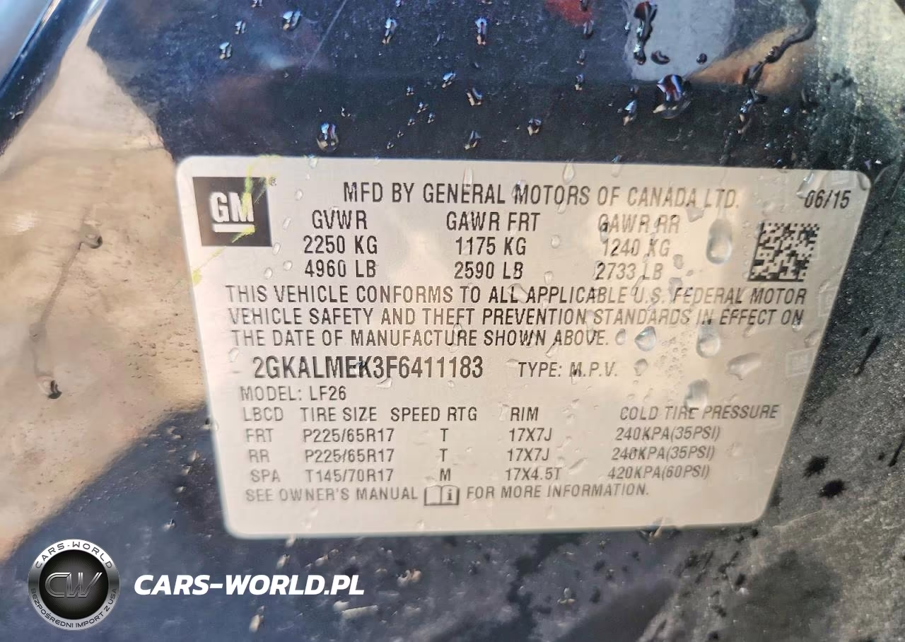 2015 GMC Terrain Sle VIN:2GKALMEK3F6411183 - 13