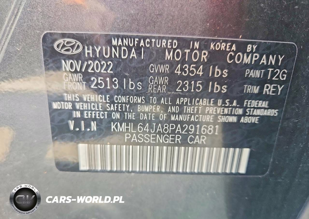 2023 Hyundai Sonata Sel VIN:KMHL64JA8PA291681 - 12