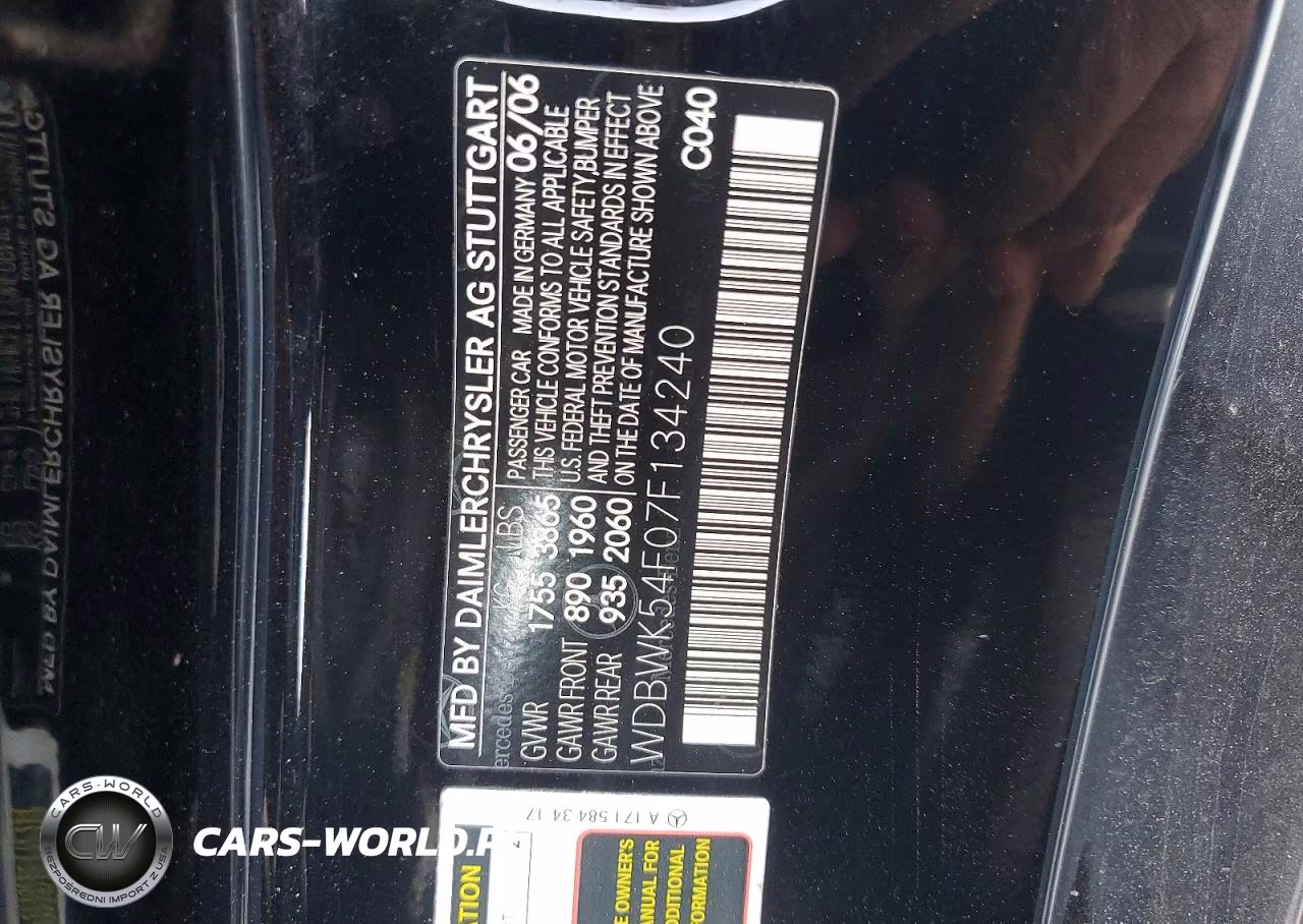 2007 Mercedes-Benz Slk 280 VIN:WDBWK54F07F134240 - 12