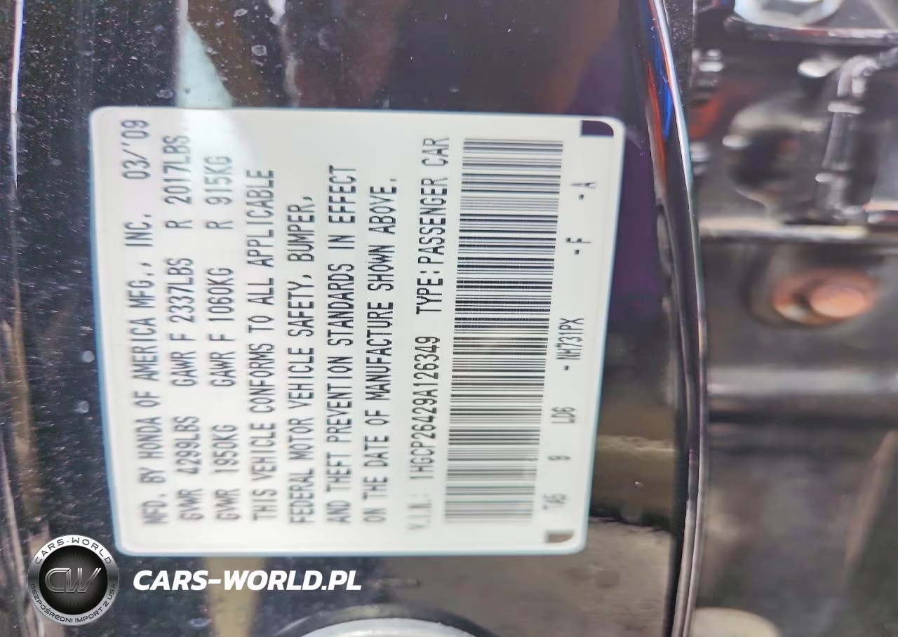 2009 Honda Accord Lxp VIN:1HGCP26429A126349 - 12