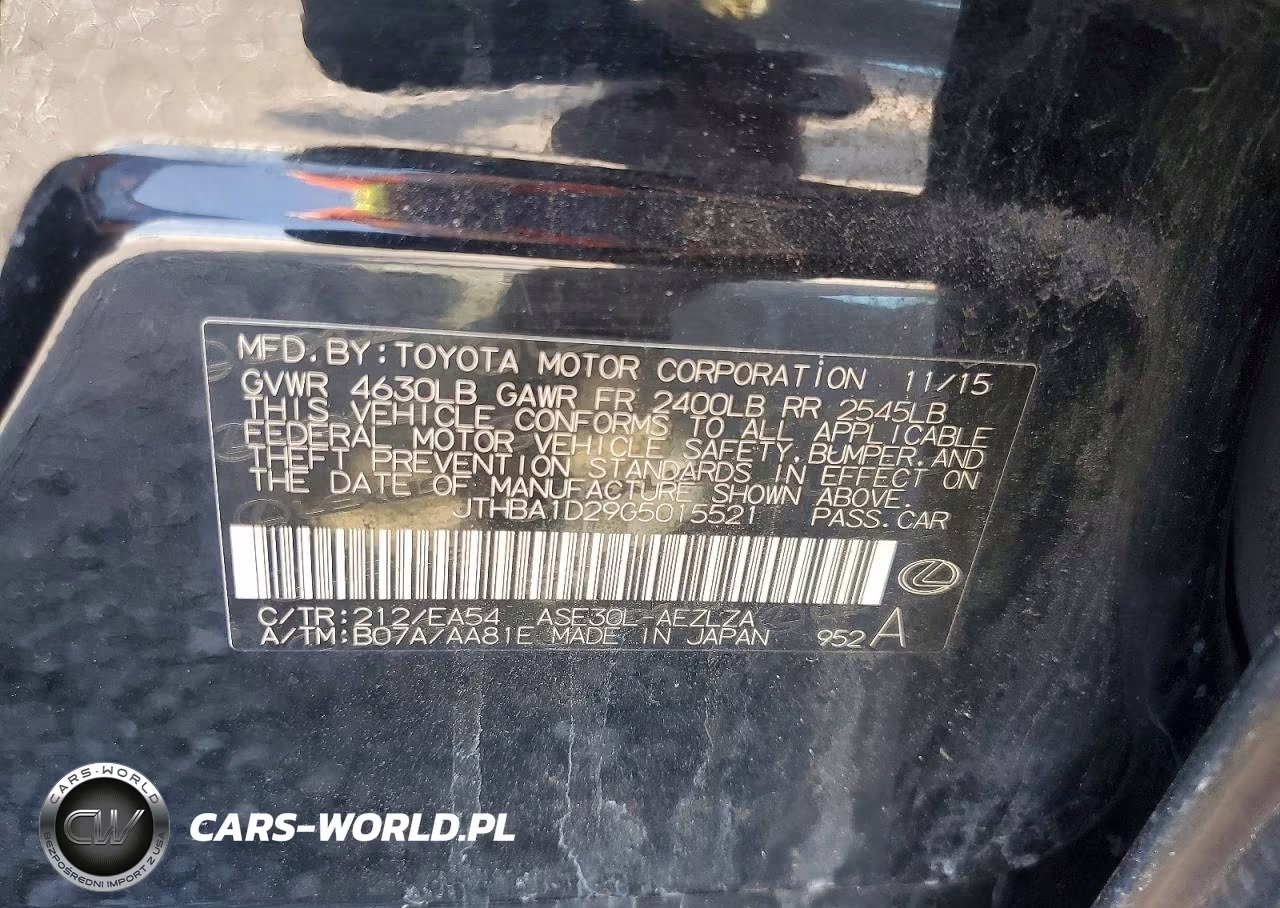 2016 Lexus Is 200T VIN:JTHBA1D29G5015521 - 12