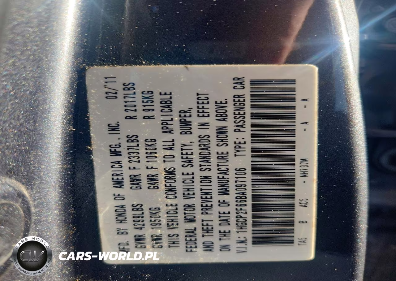 2011 Honda Accord Se VIN:1HGCP2F66BA097106 - 12