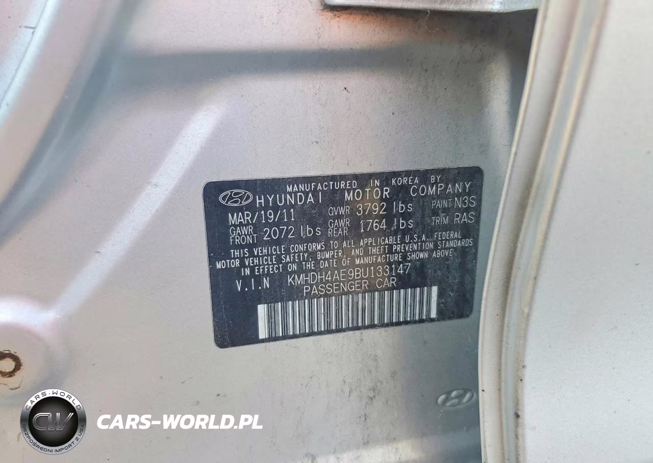 2011 Hyundai Elantra Gls VIN:KMHDH4AE9BU133147 - 13