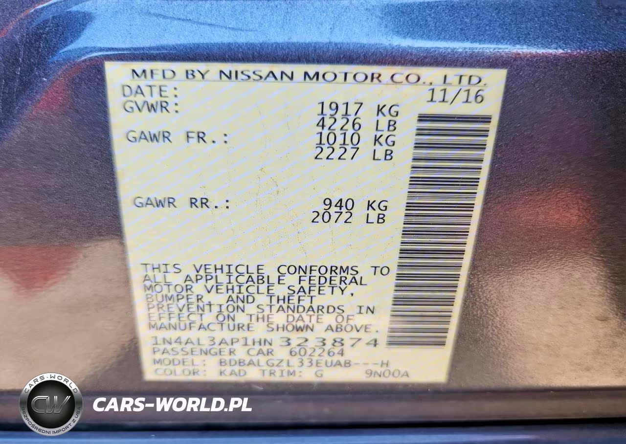 2017 Nissan Altima 2.5 S VIN:1N4AL3AP1HN323874 - 12