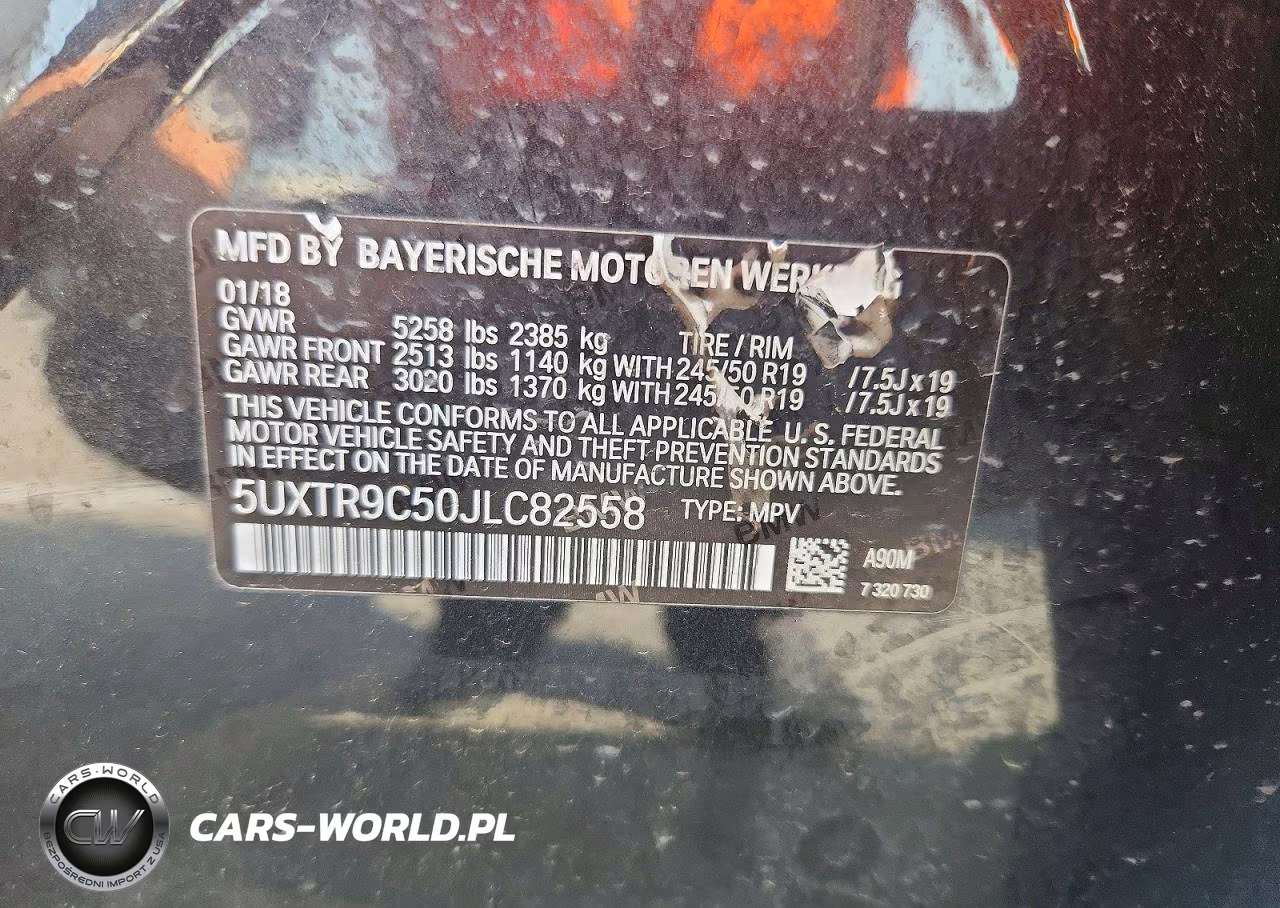 2018 BMW X3 xDrive30I VIN:5UXTR9C50JLC82558 - 13
