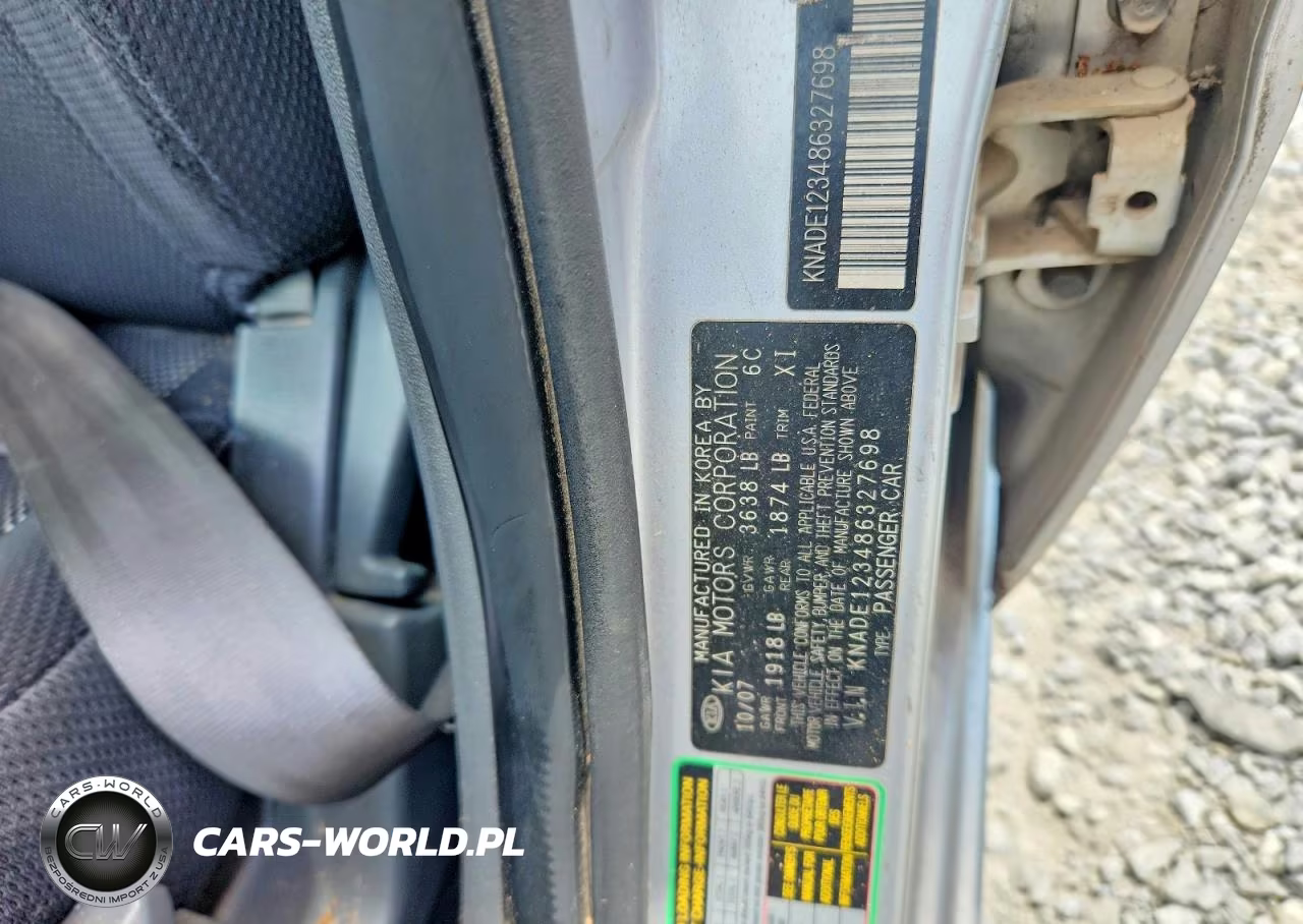 2008 Kia Rio VIN:KNADE123486327698 - 12
