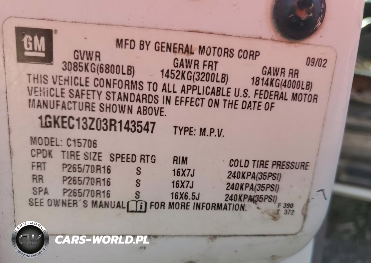 2003 GMC Yukon VIN:1GKEC13Z03R143547 - 13