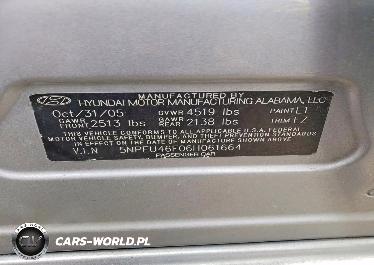 2006 Hyundai Sonata Gls V6 VIN:5NPEU46F06H061664 - 12