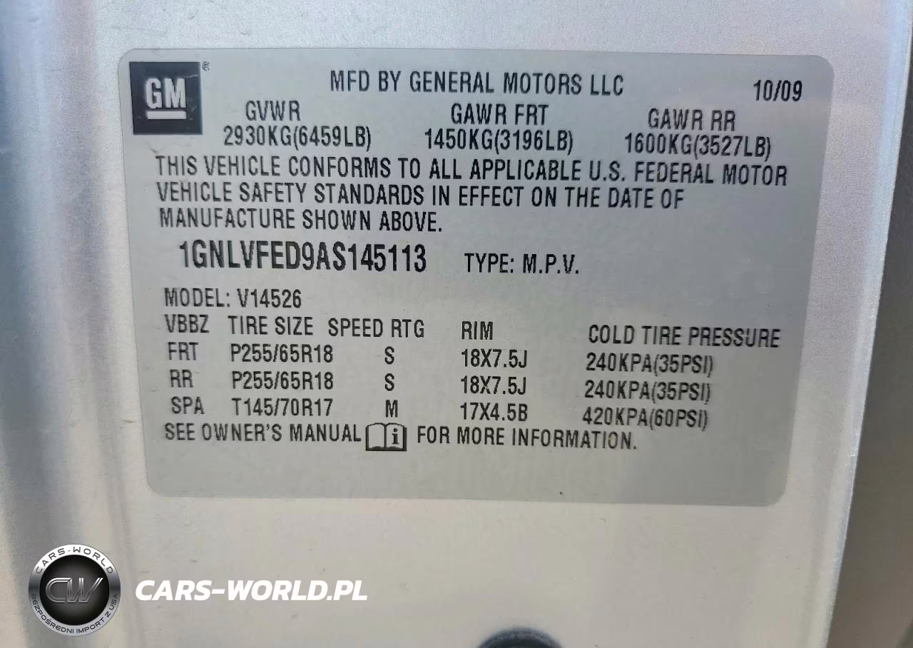 2010 Chevrolet Traverse Lt VIN:1GNLVFED9AS145113 - 13
