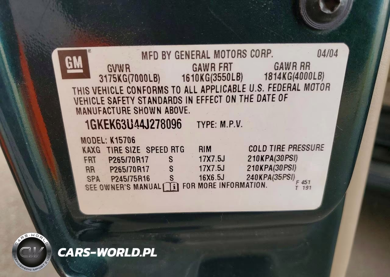 2004 GMC Yukon Denali VIN:1GKEK63U44J278096 - 13
