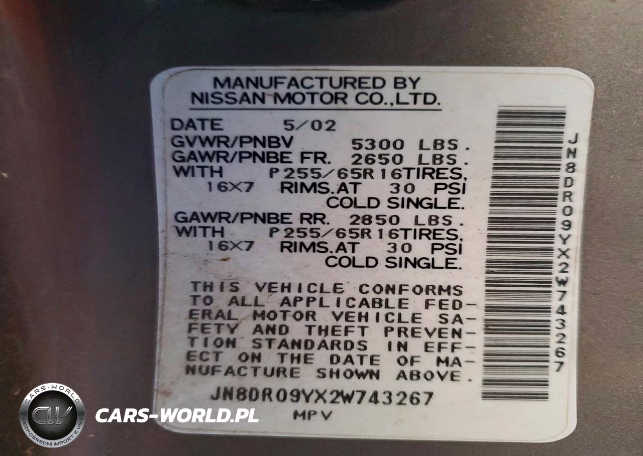 2002 Nissan Pathfinder Se VIN:JN8DR09YX2W743267 - 13