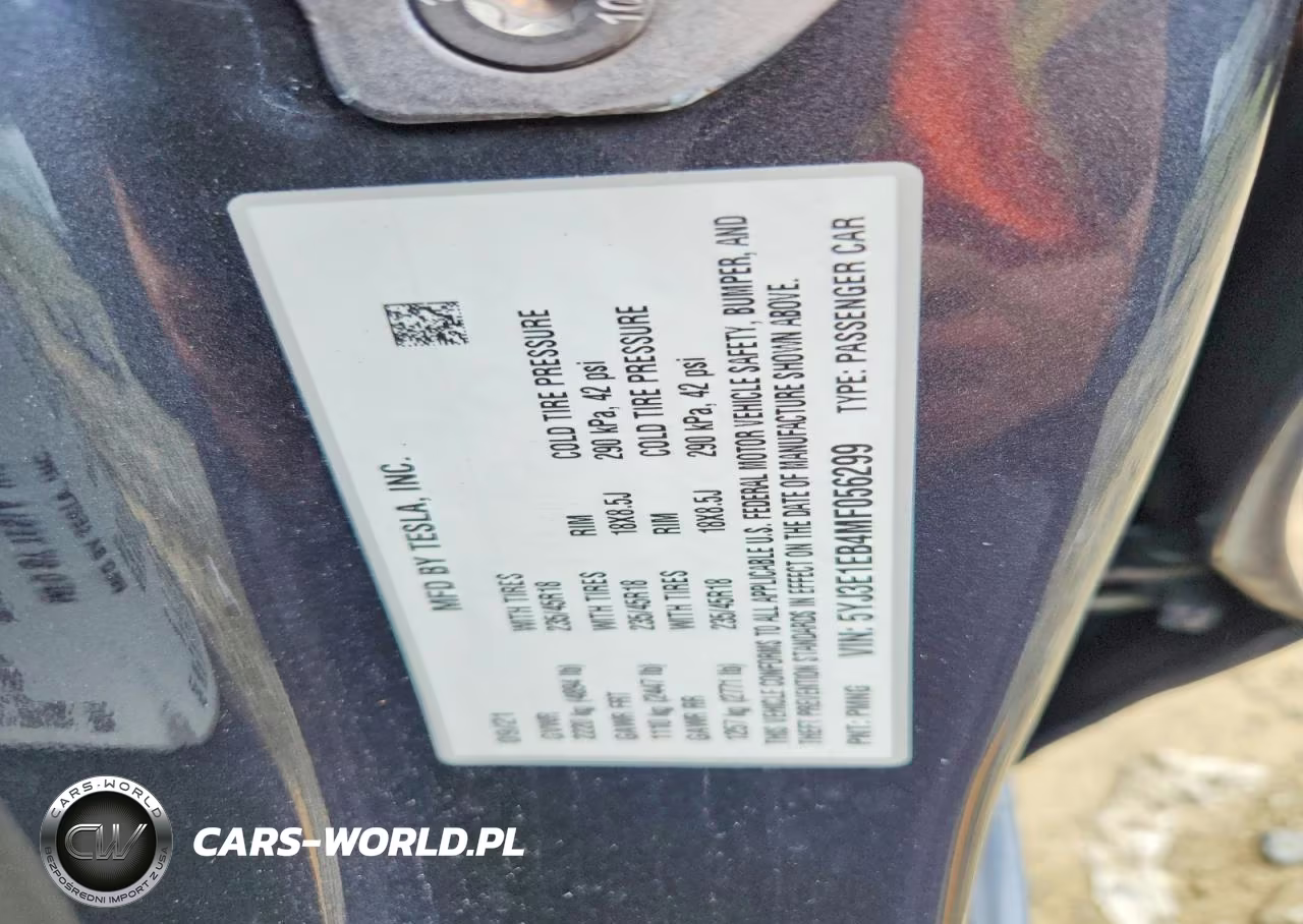 2021 Tesla Model 3 VIN:5YJ3E1EB4MF056299 - 12