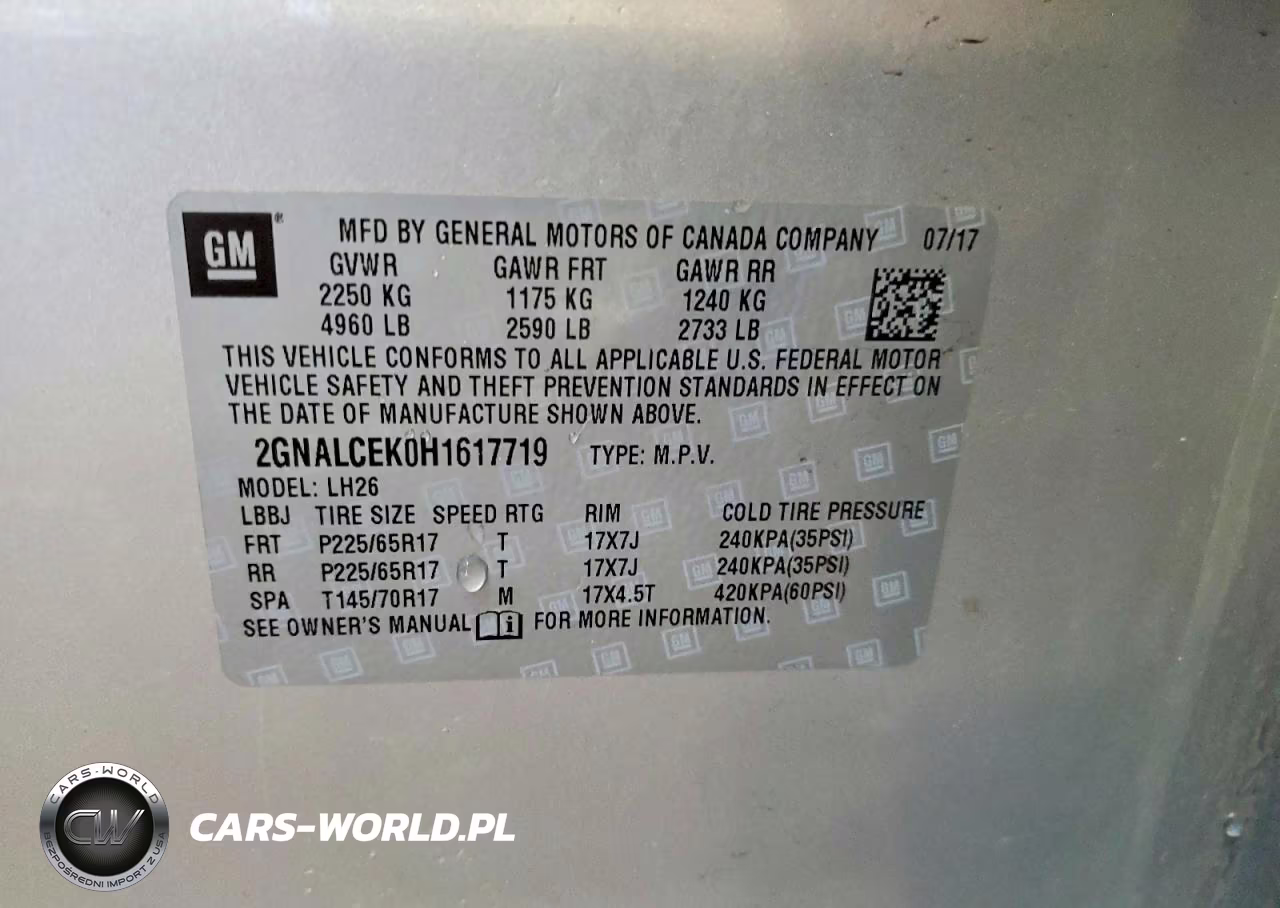 2017 Chevrolet Equinox Lt VIN:2GNALCEK0H1617719 - 14