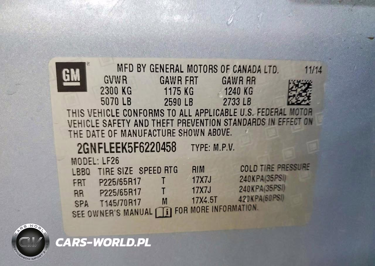 2015 Chevrolet Equinox Ls VIN:2GNFLEEK5F6220458 - 14