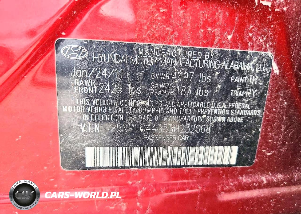 2011 Hyundai Sonata Se 2.0T VIN:5NPEC4AB5BH232068 - 12