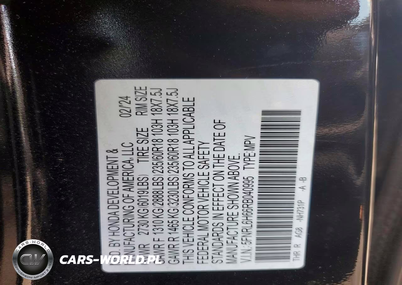 2024 Honda Odyssey Exl VIN:5FNRL6H66RB040995 - 13