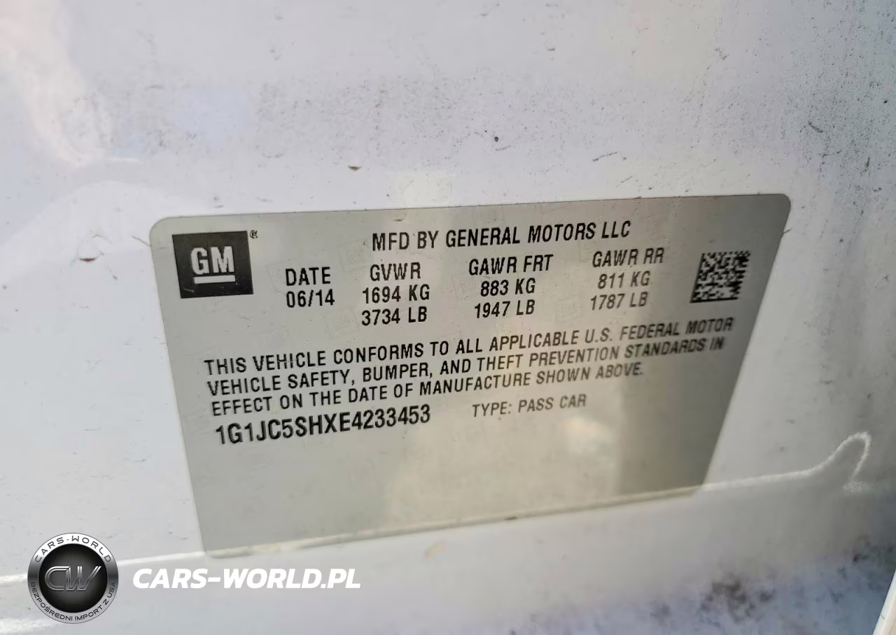 2014 Chevrolet Sonic Lt VIN:1G1JC5SHXE4233453 - 12