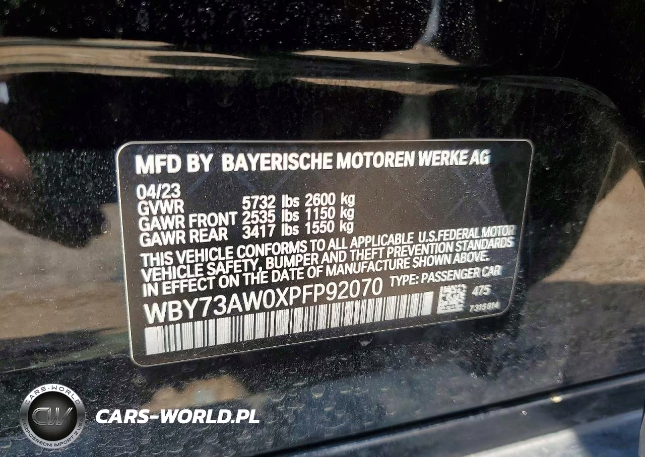 2023 BMW I4 Edrive 40 VIN:WBY73AW0XPFP92070 - 13