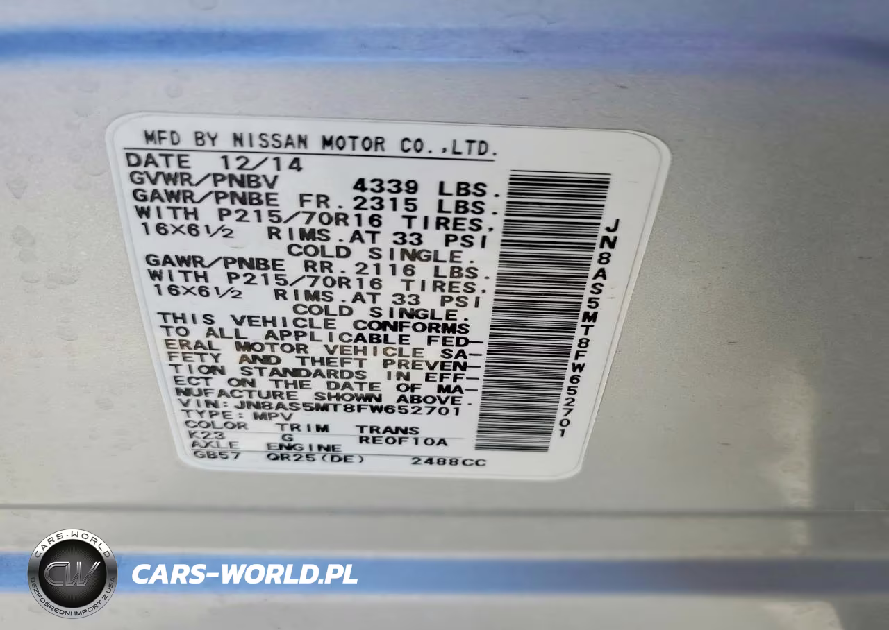 2015 Nissan Rogue Select S VIN:JN8AS5MT8FW652701 - 13