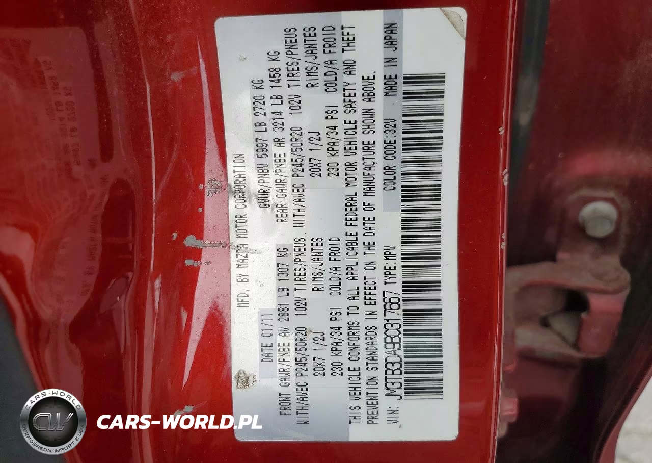 2011 Mazda Cx-9 VIN:JM3TB3DA9B0317667 - 13