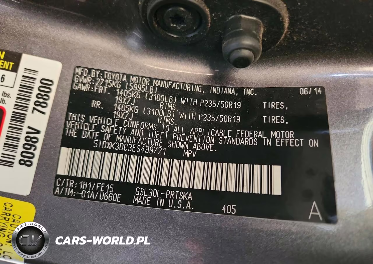 2014 Toyota Sienna Sport VIN:5TDXK3DC3ES499721 - 13