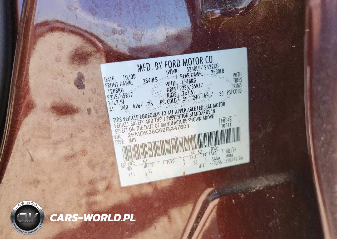 2009 Ford Edge Se VIN:2FMDK36C69BA47801 - 12