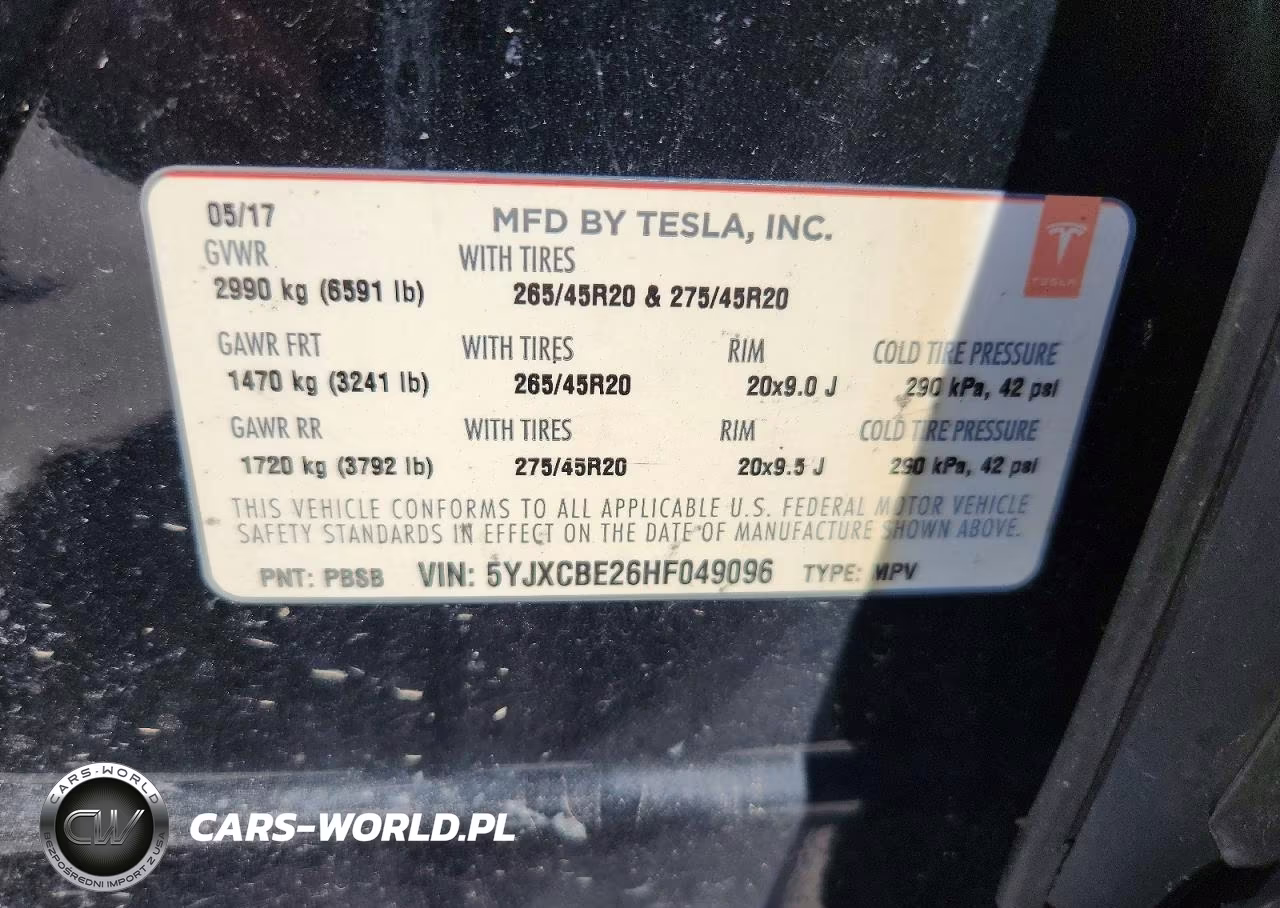2017 Tesla Model X VIN:5YJXCBE26HF049096 - 12