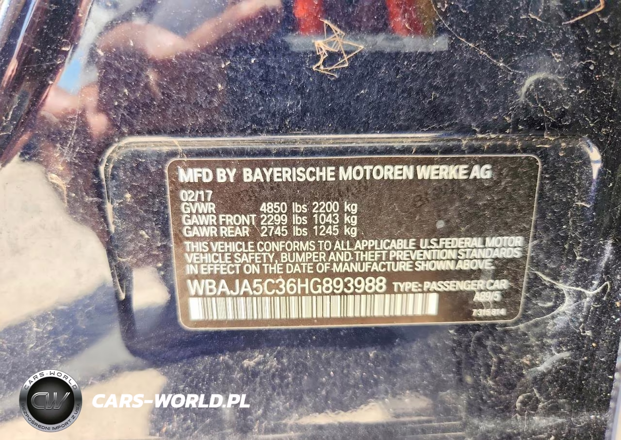 2017 BMW 530 I VIN:WBAJA5C36HG893988 - 12
