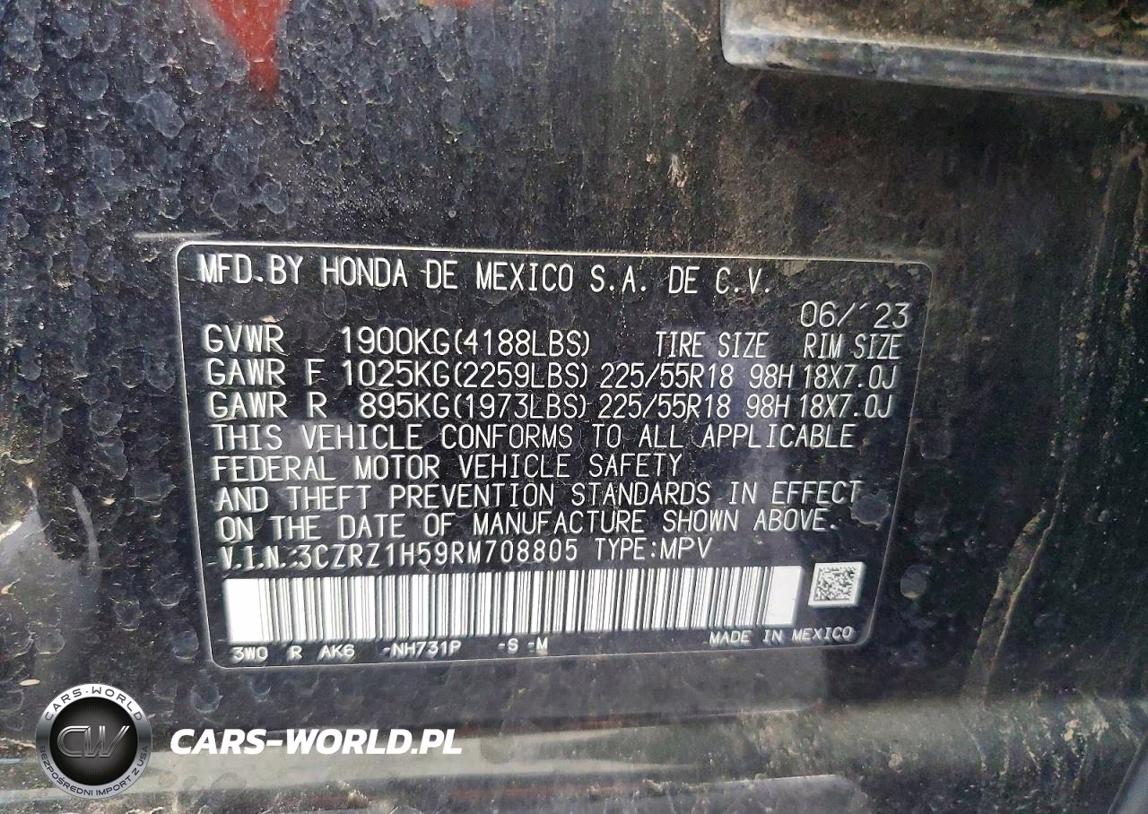2024 Honda Hr-V Sport VIN:3CZRZ1H59RM708805 - 13