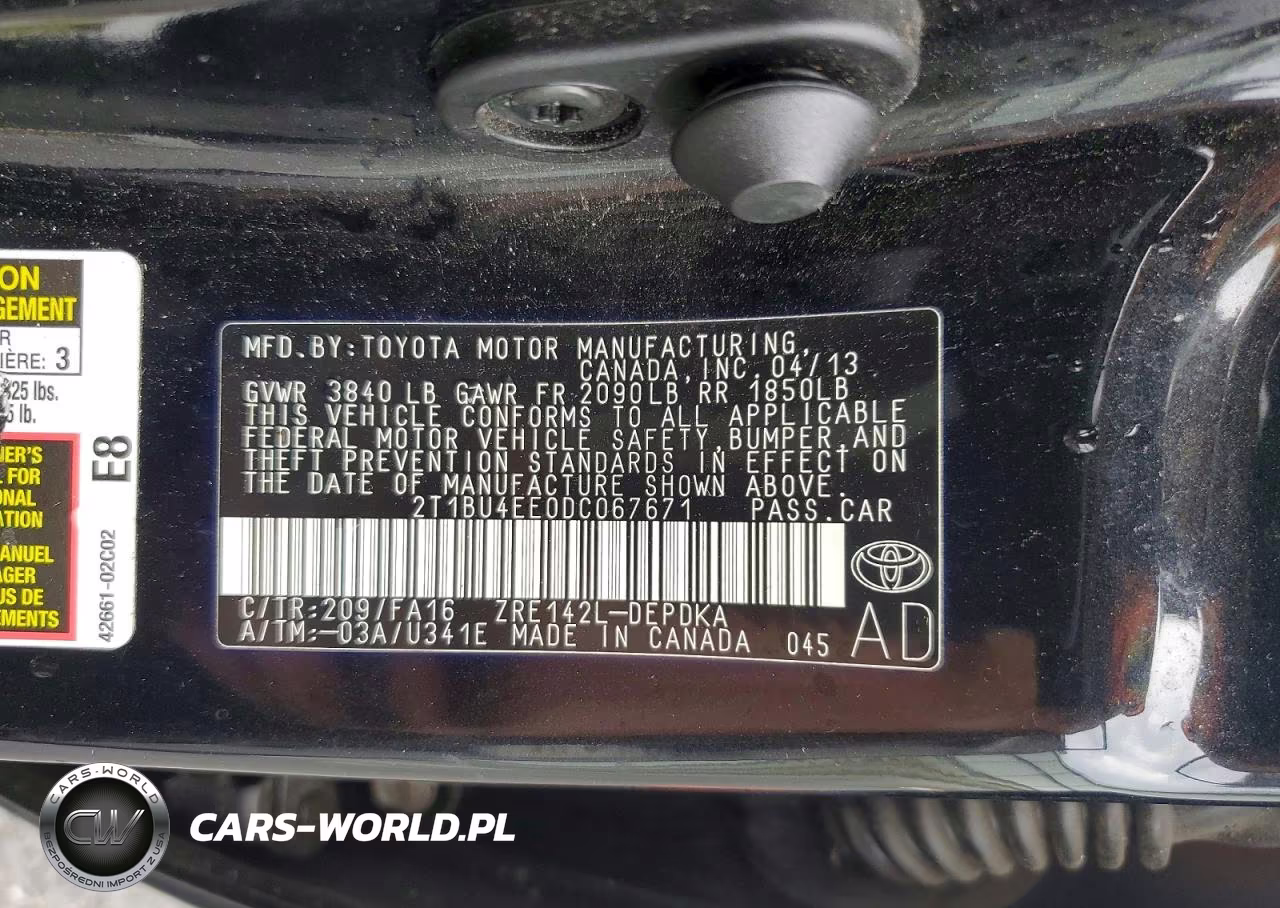 2013 Toyota Corolla L VIN:2T1BU4EE0DC067671 - 13