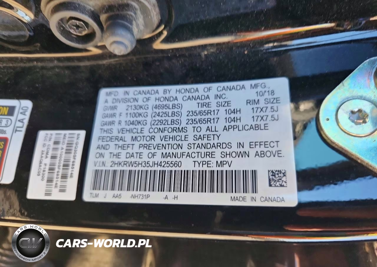 2018 Honda Cr-V Lx VIN:2HKRW5H35JH425560 - 12