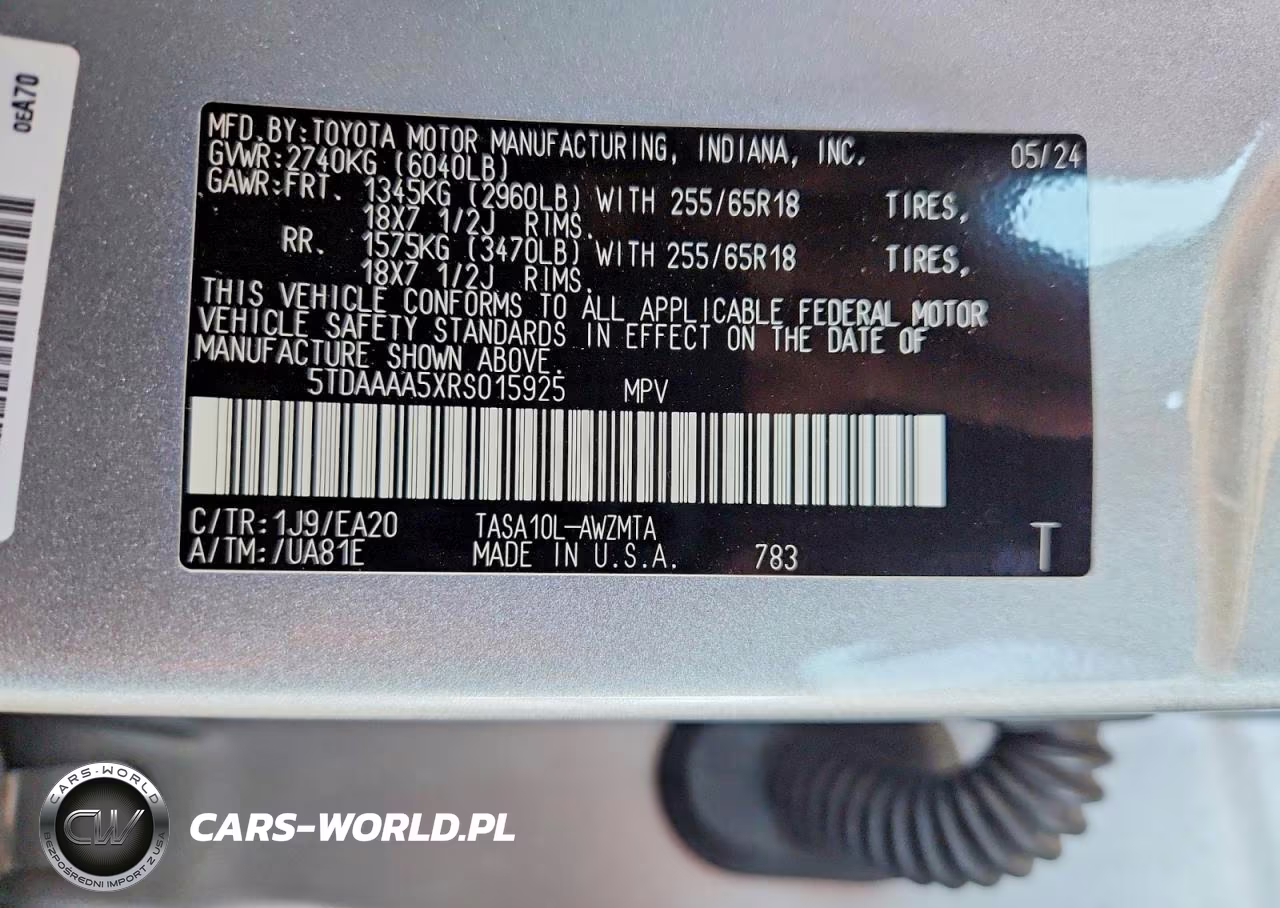 2024 Toyota Grand Highlander Xle VIN:5TDAAAA5XRS015925 - 13