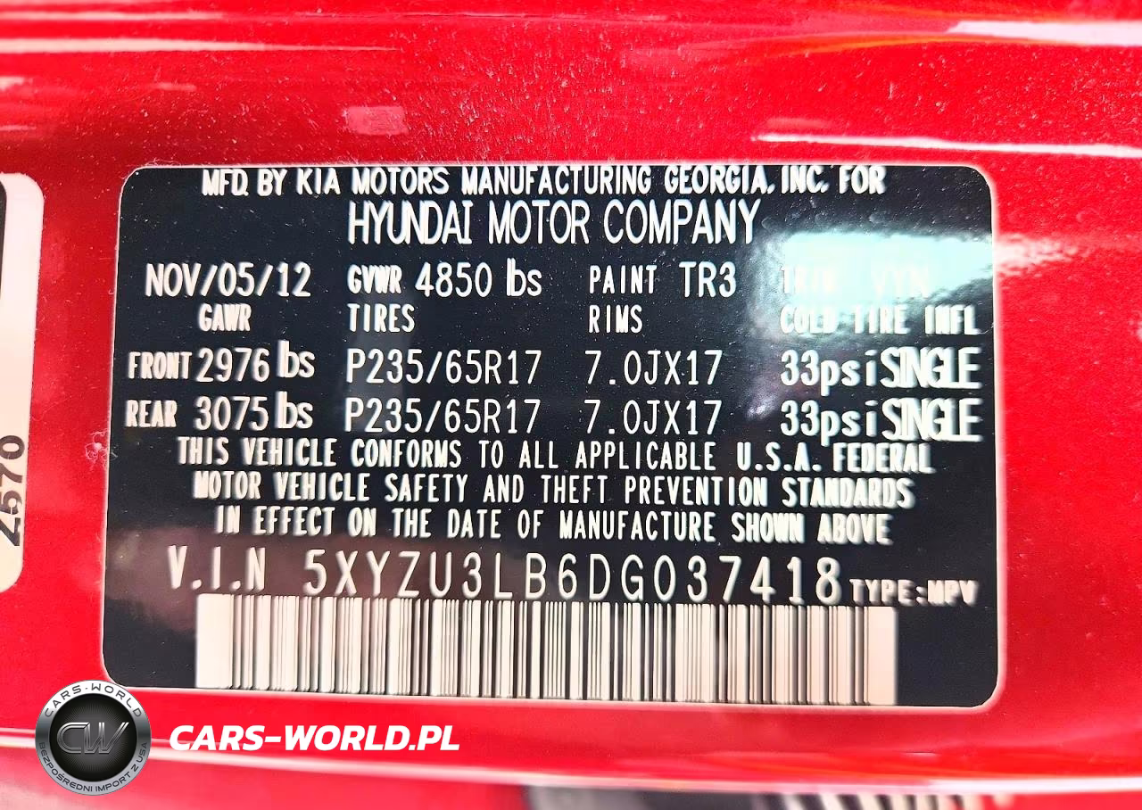 2013 Hyundai Santa Fe Sport 2.4L VIN:5XYZU3LB6DG037418 - 13