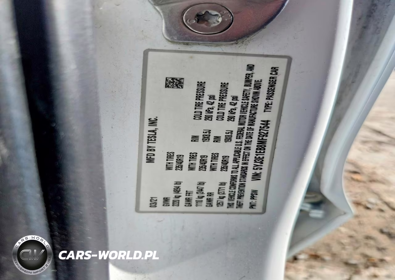 2021 Tesla Model 3 VIN:5YJ3E1EB8MF927544 - 12