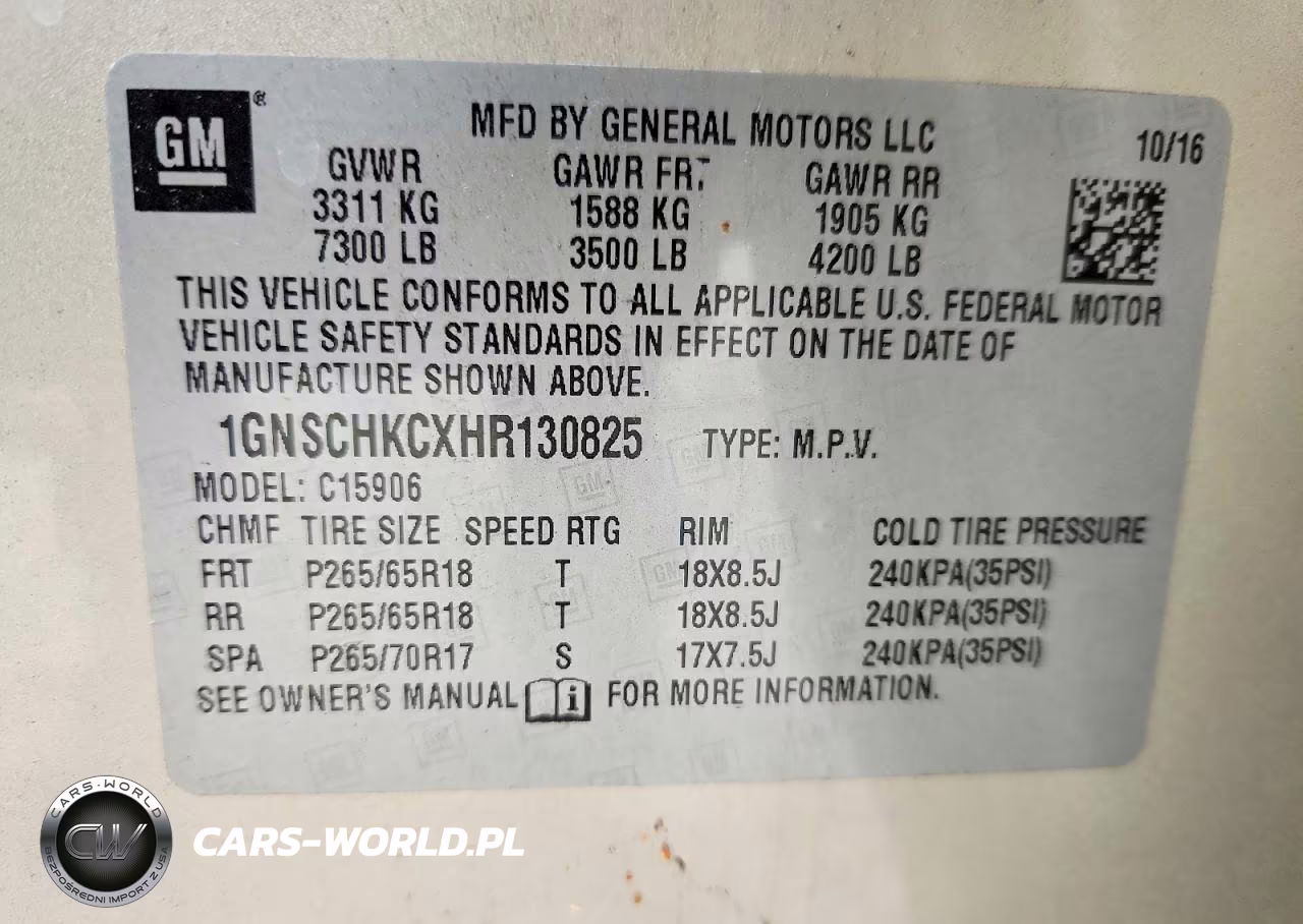 2017 Chevrolet Suburban C1500 Lt VIN:1GNSCHKCXHR130825 - 13