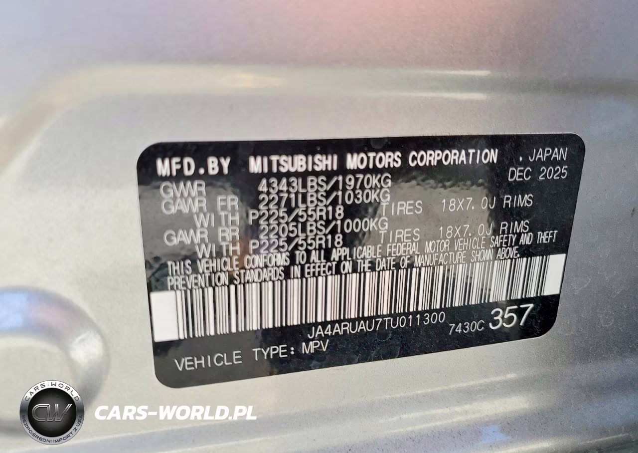 2026 Mitsubishi Outlander Sport S-Se VIN:JA4ARUAU7TU011300 - 12