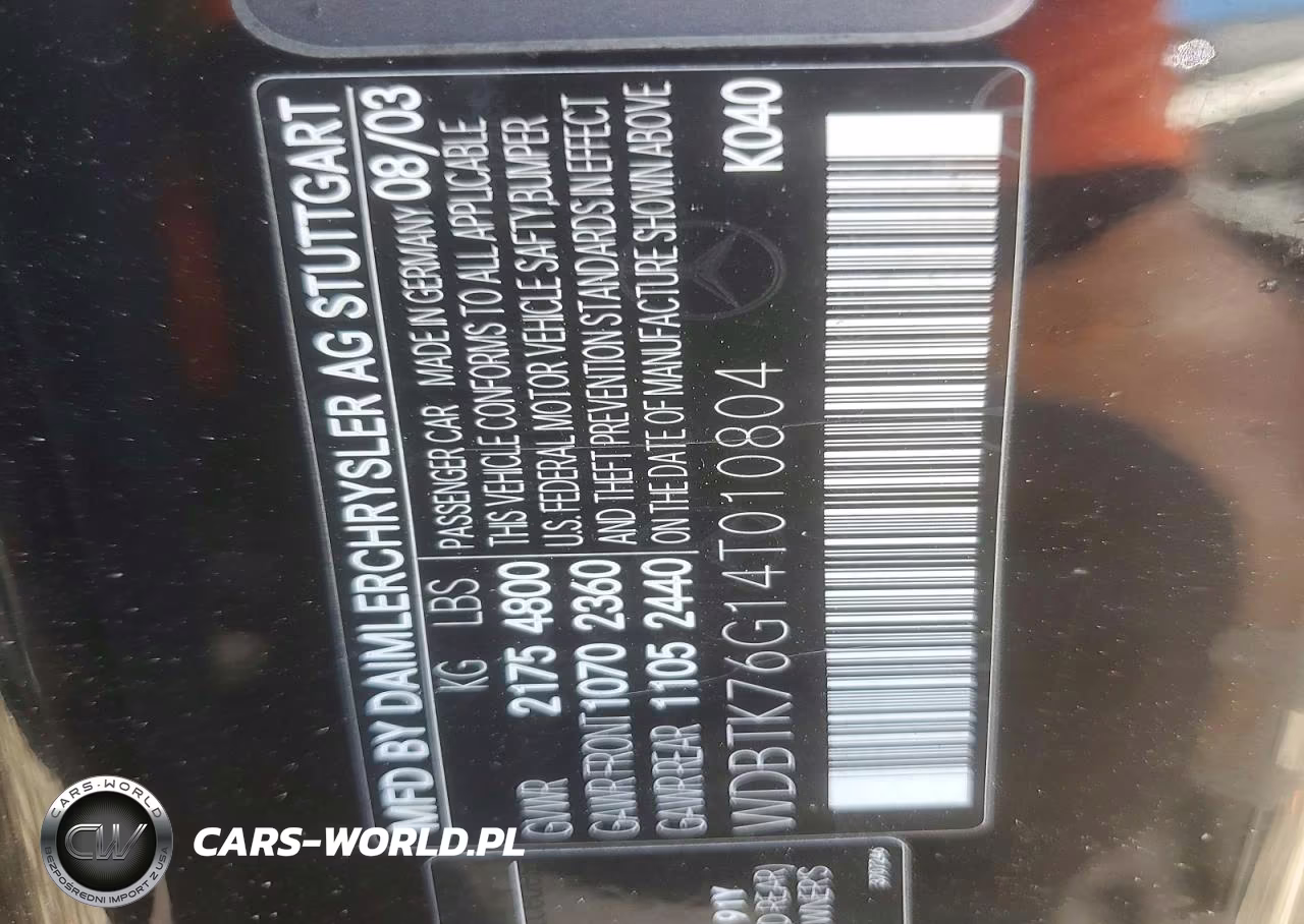 2004 Mercedes-Benz Clk 55 Amg VIN:WDBTK76G14T010804 - 12