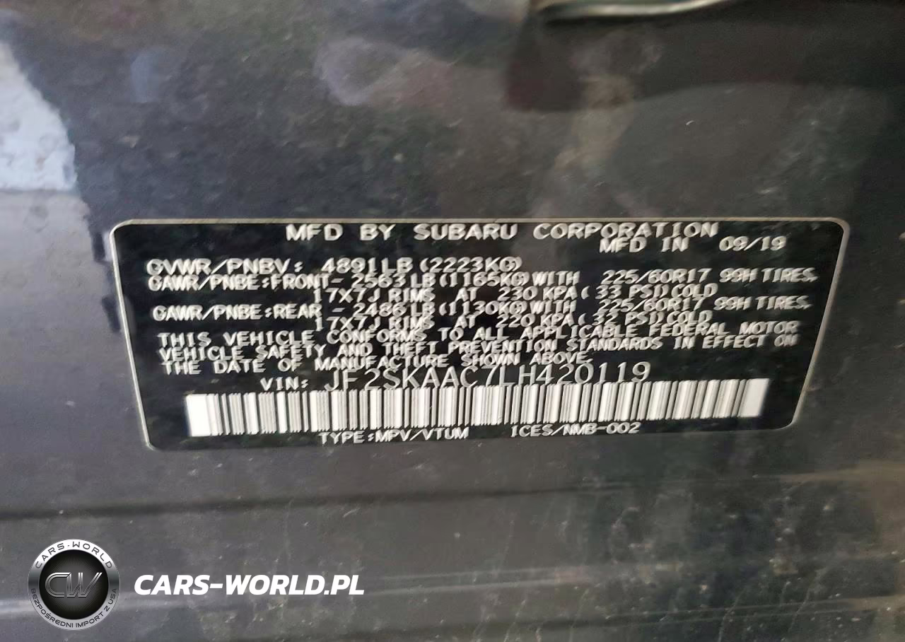 2020 Subaru Forester VIN:JF2SKAAC7LH420119 - 14