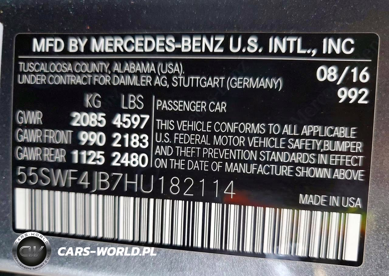 2017 Mercedes-Benz C 300 VIN:55SWF4JB7HU182114 - 12