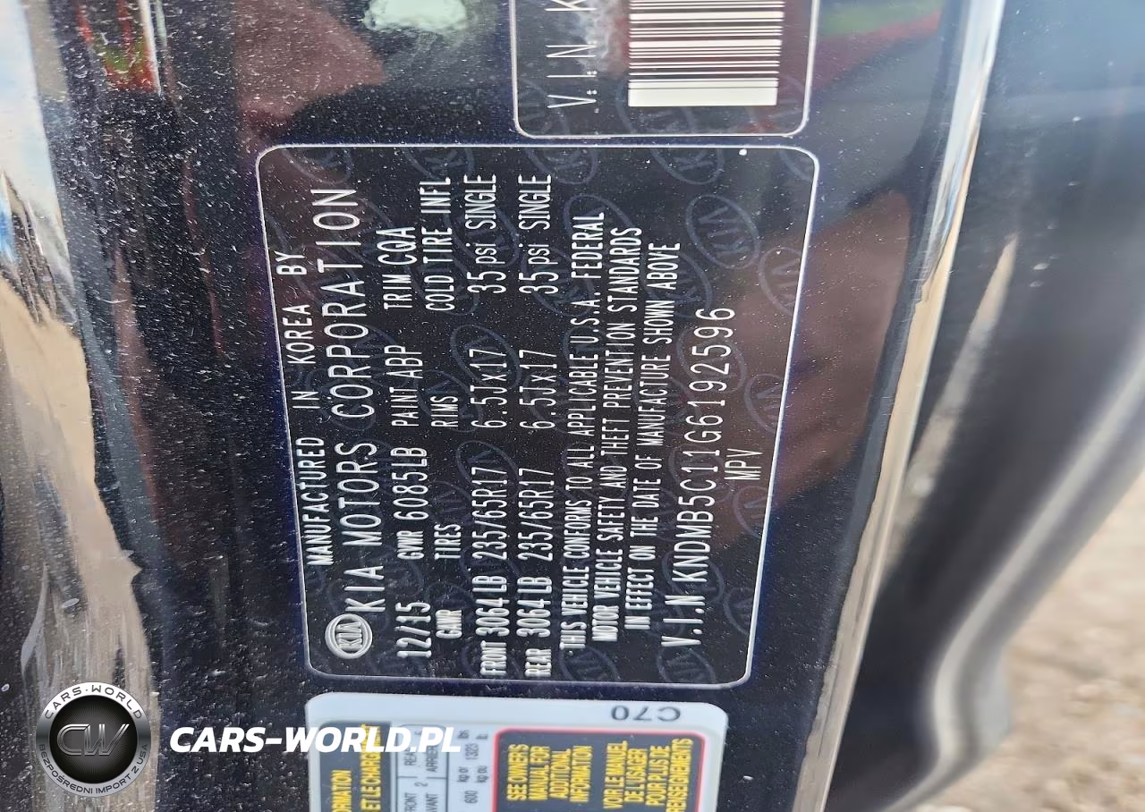 2016 Kia Sedona Lx VIN:KNDMB5C11G6192596 - 12