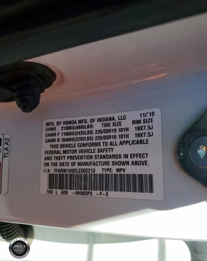 2020 Honda Cr-V Touring VIN:7FARW1H92LE002213 - 13