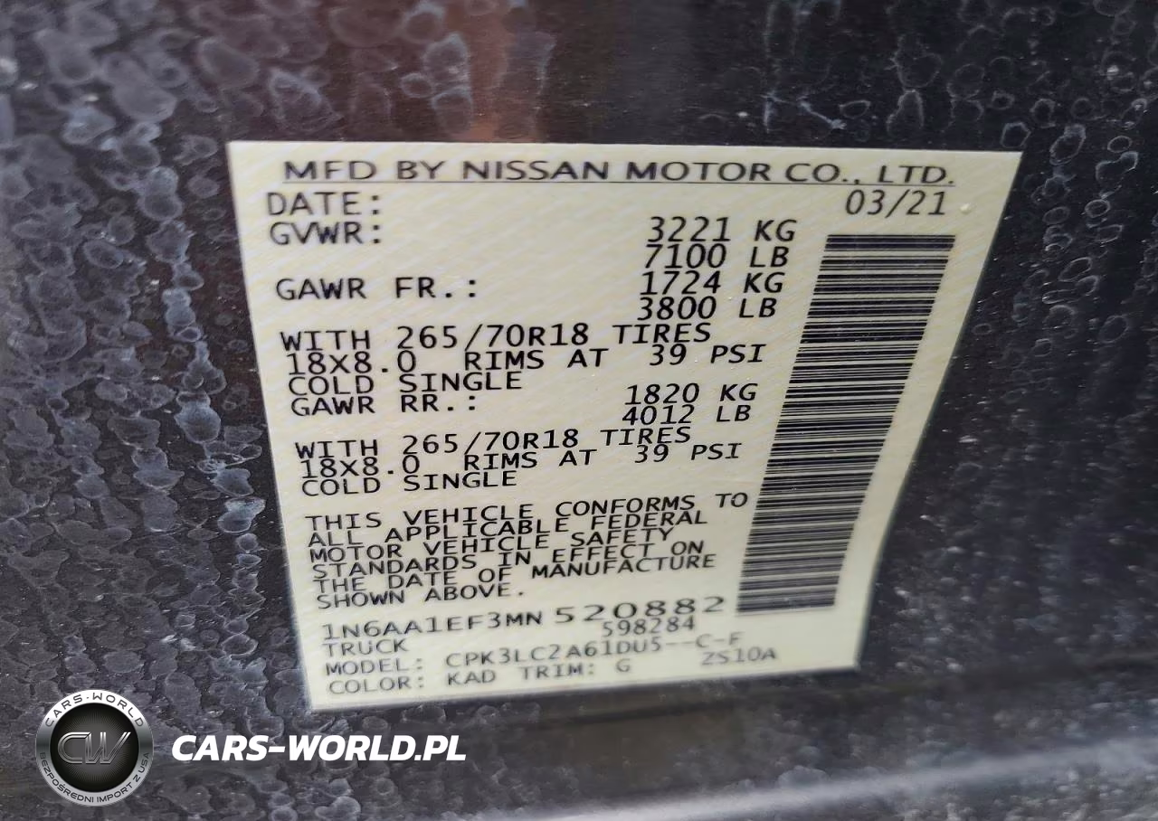 2021 Nissan Titan Sv VIN:1N6AA1EF3MN520882 - 12